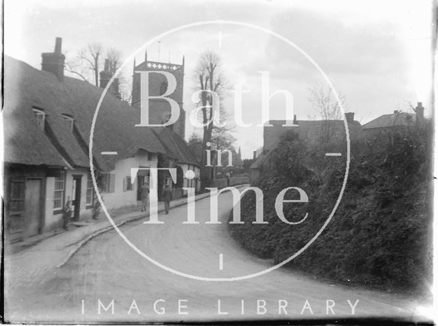 Church and thatched houses, East Hendred, Oxfordshire c.1930