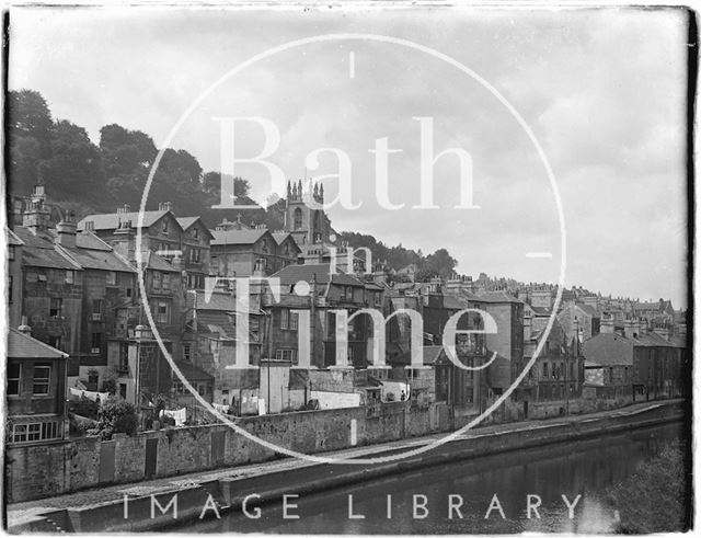 Back of Claverton Street across the river from the station side, Bath c.1930