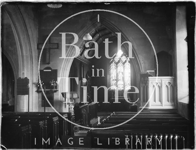 Interior of St. Mary's Church, Claverton c.1930