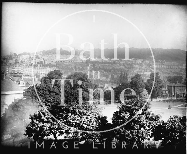 View across Henrietta Park to Camden Crescent, Bath c.1910