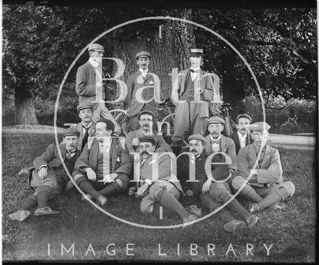 Group portrait on a cycling trip c.1900