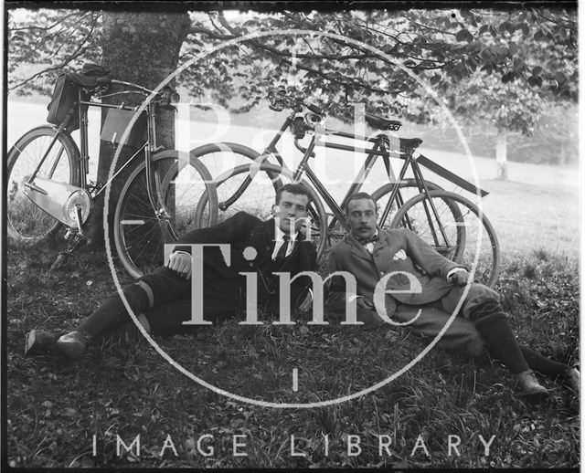 Posing on a cycling trip c.1900