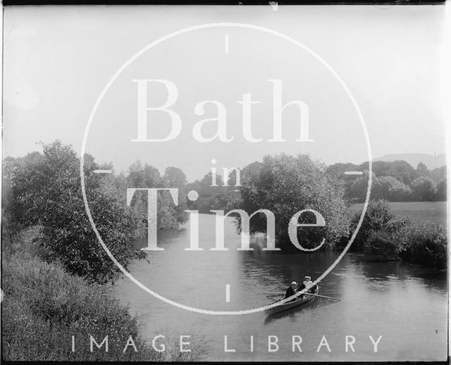 Riverside scene near Monkton Combe c.1900