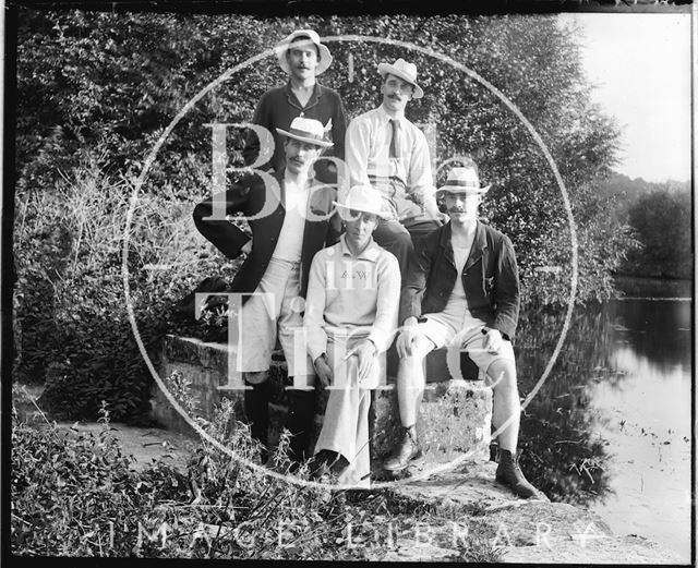 Posing by the river, possibly at Warleigh c.1900