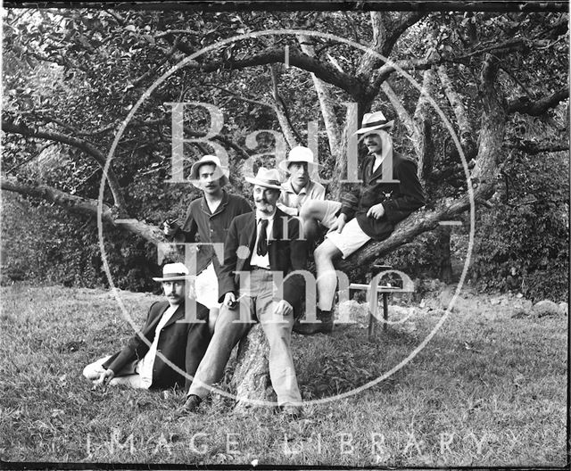 Picnicking by the river, possibly at Warleigh c.1900