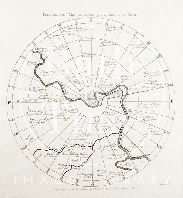 Fossilogical Map of the Country, Five Miles round Bath 1811