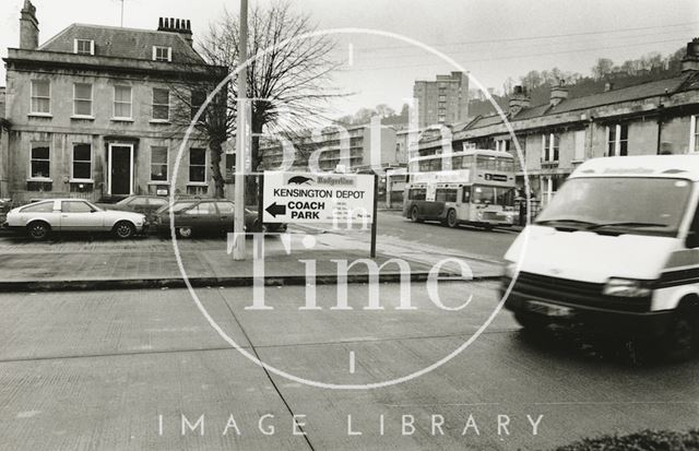 Entrance to the Kensington bus depot, London Road, Bath 1991