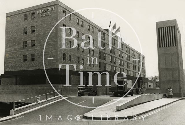 The Beaufort Hotel and ventilation shaft, Bath 1973