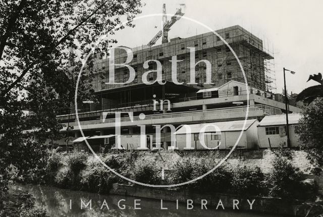 The Beaufort Hotel under construction, view from Grove Street, Bath 1972