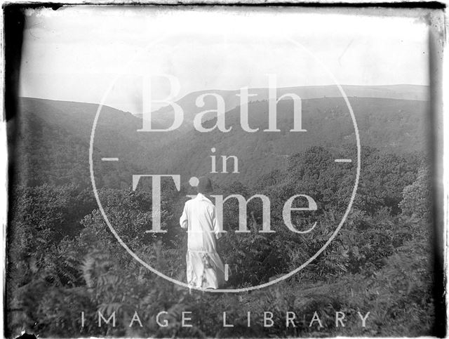 The photographer's wife Violet in Minehead Woods, Somerset 1926