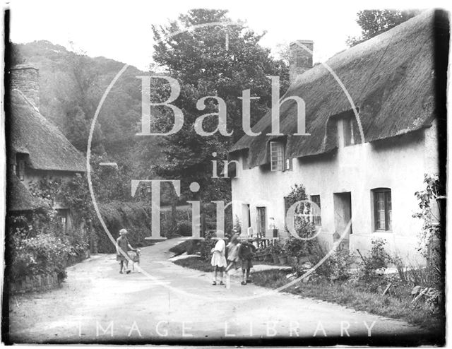 Cottages at the end of Park Street, Dunster, Somerset 1931