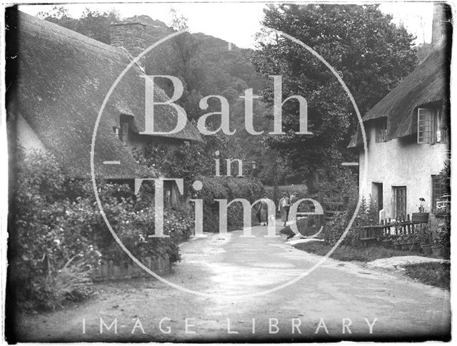 Cottages at the end of Park Street, Dunster, Somerset 1931