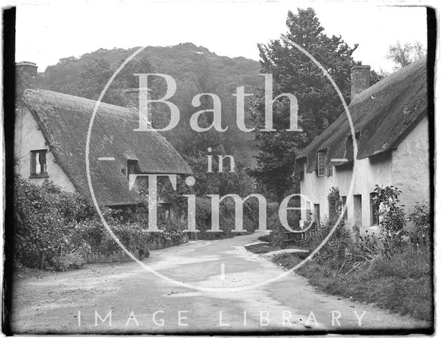 Cottages at the end of Park Street, Dunster, Somerset 1931