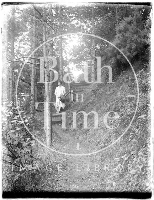 The photographer's wife Violet, probably on the way to Culbone Church near Minehead, Somerset 1926