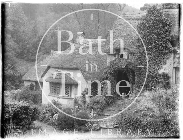 Picturesque, thatched cottages near Minehead, Somerset c.1926-1930