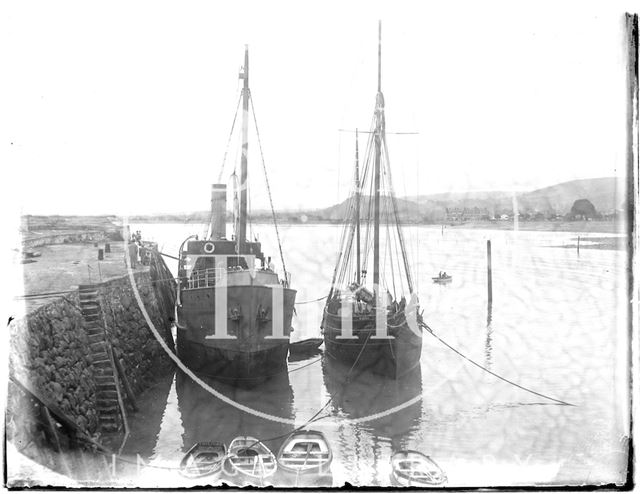 Ships at the quay, Minehead, Somerset 1926