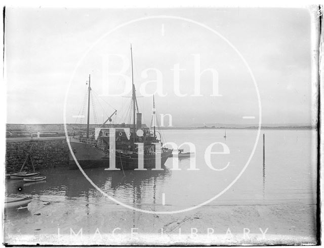 Ship at the quay, Minehead, Somerset 1926