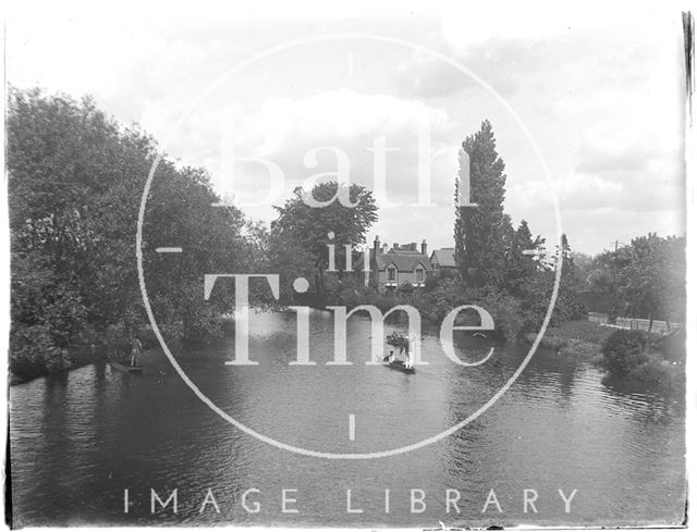 Punting on the River, possibly at Henley-on-Thames, Oxfordshire c.1926-1930