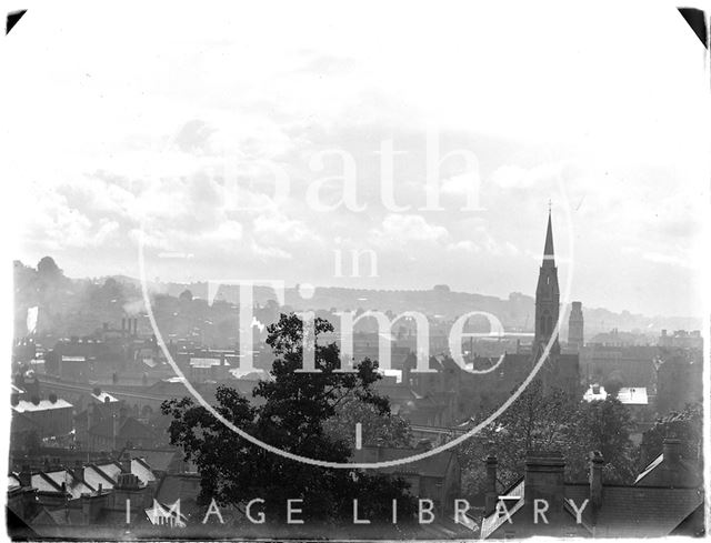 View of the churches of St. John and St. James from Sydney Buildings, Bath c.1950