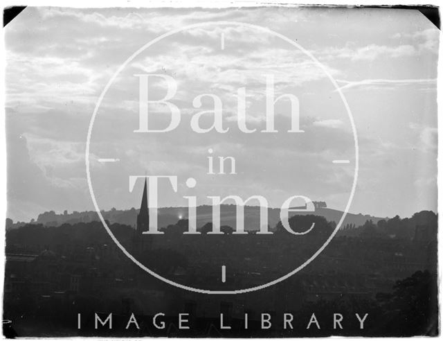 View towards Kelston Round Hill from Sydney Buildings, Bath c.1950