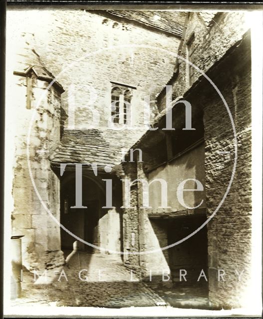 The rear courtyard of the George Inn, Norton St. Philip, Somerset c.1900