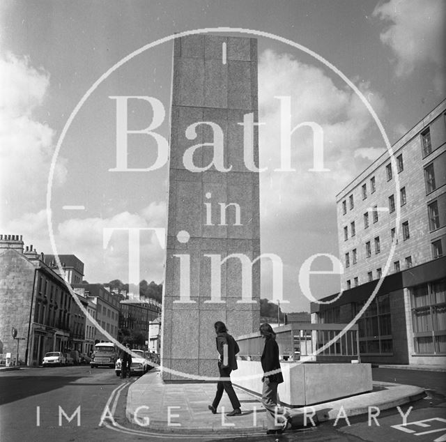 The Beaufort (Hilton) Hotel lift elevation and ventilation tower, Walcot Street, Bath 1973