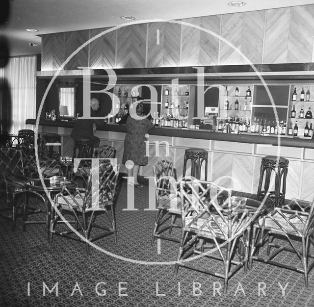 The bar at the newly completed Beaufort (Hilton) Hotel, Walcot Street, Bath 1973