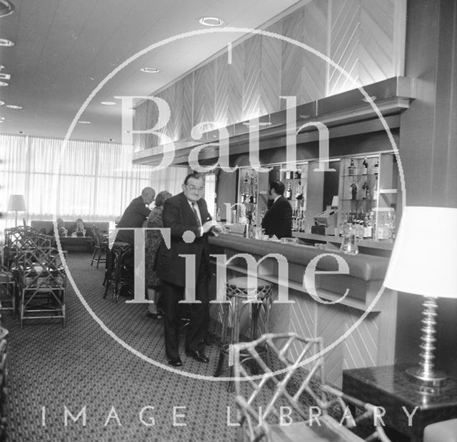 The bar at the newly completed Beaufort (Hilton) Hotel, Walcot Street, Bath 1973