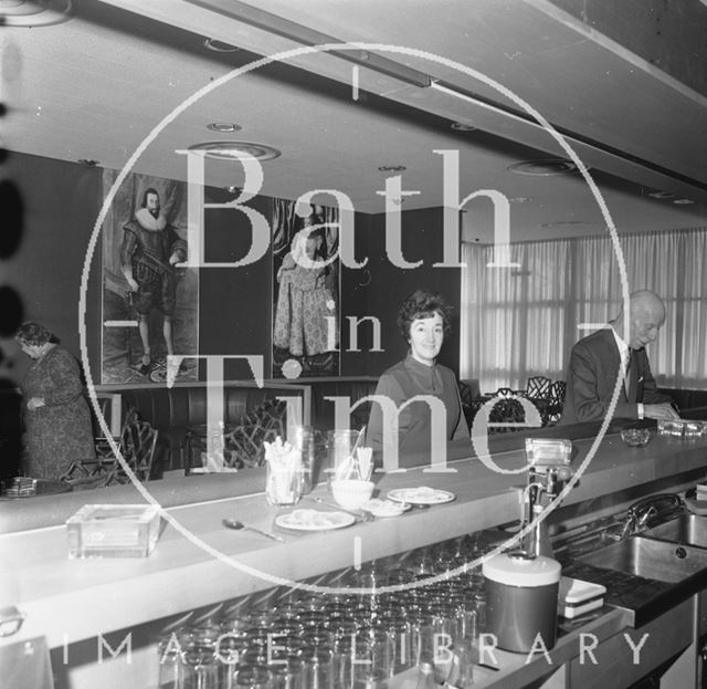 The bar at the newly completed Beaufort (Hilton) Hotel, Walcot Street, Bath 1973