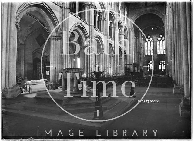 Interior of Romsey Abbey, Hampshire c.1935