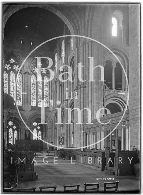 Interior of Romsey Abbey, Hampshire c.1935