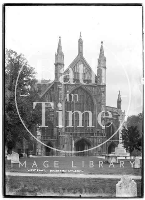 West front of Winchester Cathedral, Winchester, Hampshire c.1930