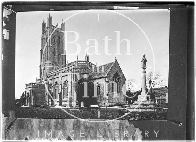 A photograph of a photograph of Wrington Church, Somerset c.1930?