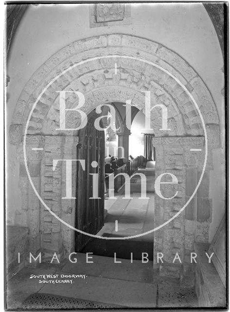 Norman doorway, All Hallows Church, South Cerney, Gloucestershire c.1930