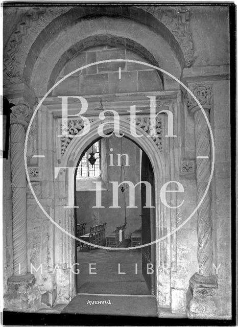 Doorway, Church of the Holy Cross, Avening, Gloucestershire c.1930