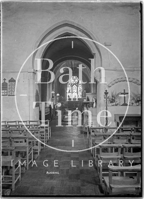 Interior of Church of the Holy Cross, Avening, Gloucestershire c.1930