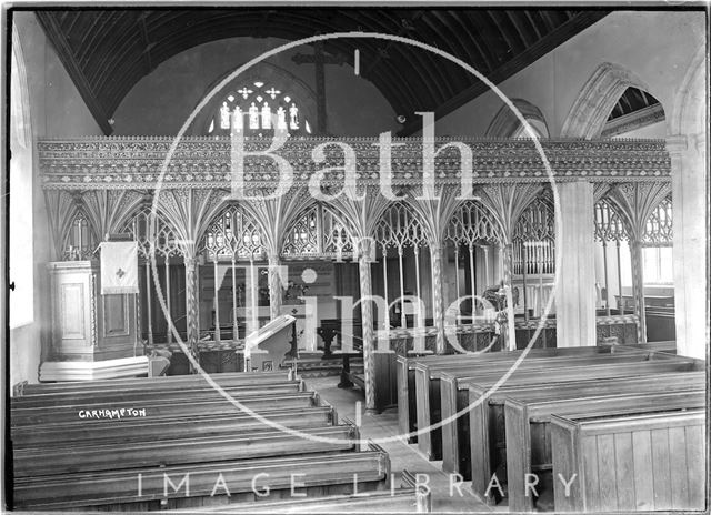 Screen inside Church of St. John the Baptist, Carhampton near Minehead, Somerset c.1930