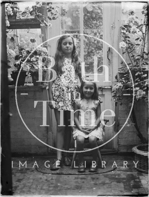 Two young girls, Wherwell, Andover, Hampshire c.1930