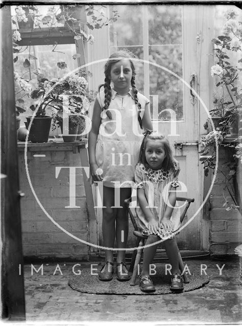 Two young girls, Wherwell, Andover, Hampshire c.1930