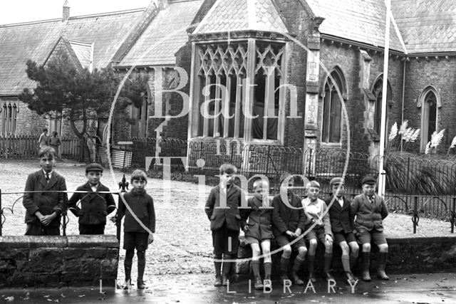 A group of children at Lympsham near Weston-Super-Mare, Somerset c.1930 - detail