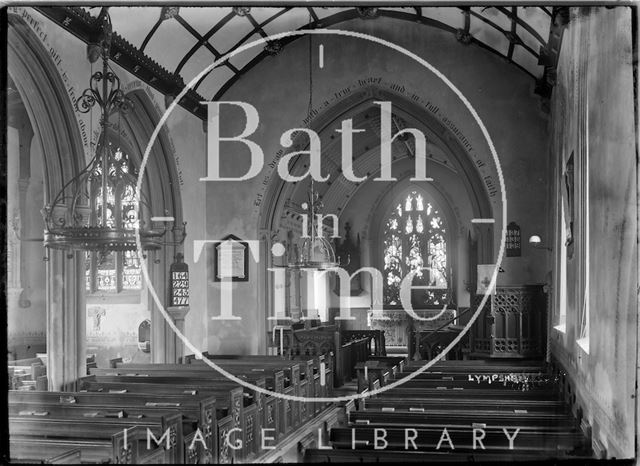 Interior of St. Christopher's Church, Lympsham near Weston-Super-Mare, Somerset c.1930