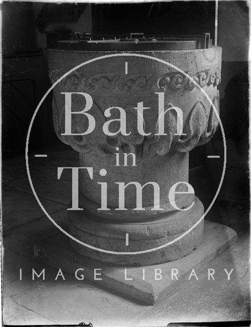 An unidentified church font c.1930