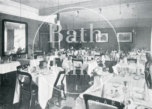 The Dining Room at Pratt's Hotel, South Parade, Bath c.1925