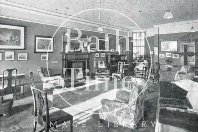 The Lounge at Pratt's Hotel, South Parade, Bath c.1925