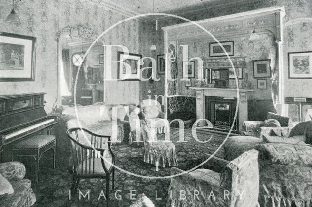 The Drawing Room at Pratt's Hotel, South Parade, Bath c.1925