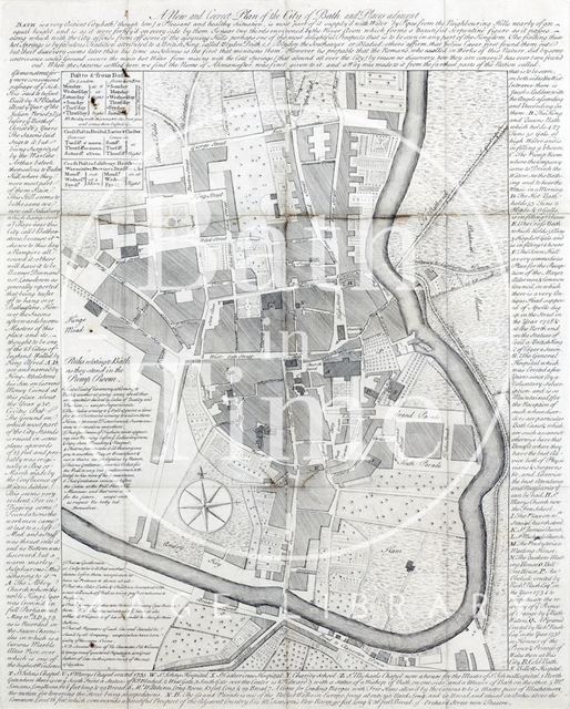 A New and Correct Plan of the City of Bath and Places adjacent 1750