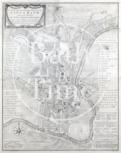 A New and Accurate Plan of the City of Bath, Bally & Tennant 1772