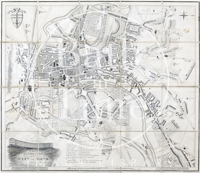 A New and Correct Plan of the City of Bath, Godwin 1835