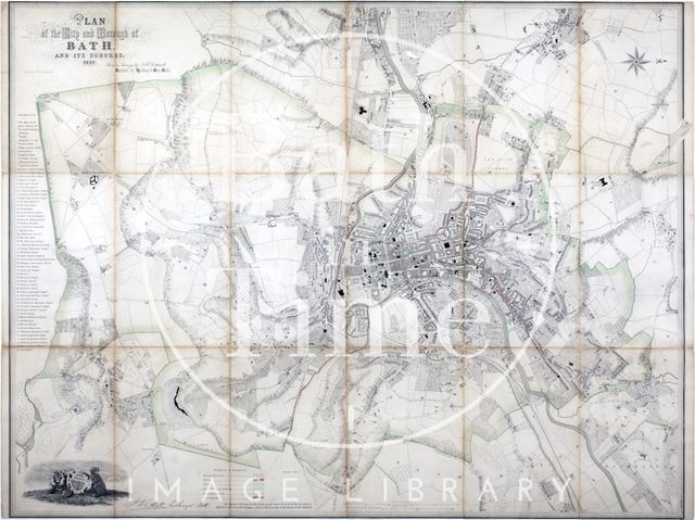 Plan of the City and Borough of Bath and its Suburbs, Cotterell 1852