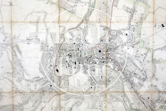 Plan of the City and Borough of Bath and its Suburbs, Cotterell 1852 - detail